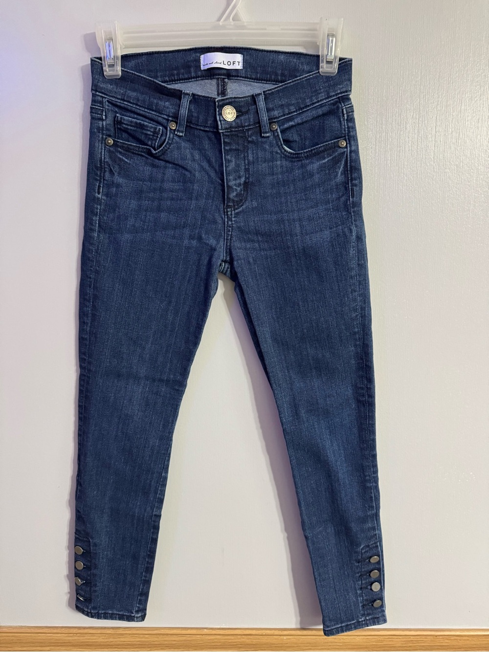 LOFT Modern Skinny Ankle Button Skinny Jeans Size 24 Petite